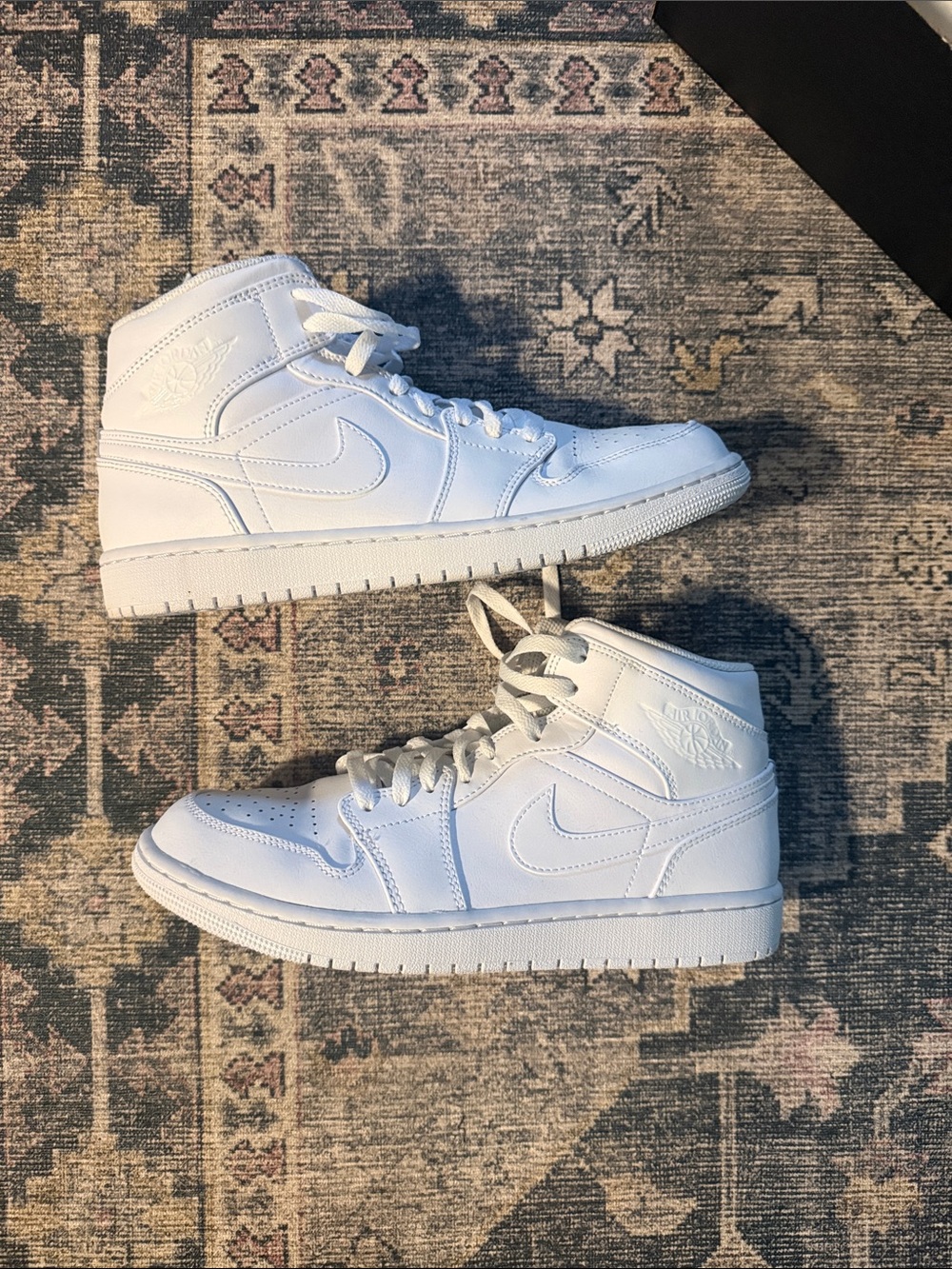 Nike All-White Air Jordan 1 Mid Sneakers